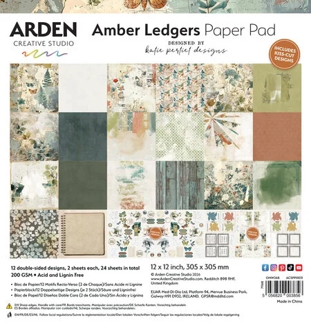 Arden Creative Studio - Amber Ledgers / Paper Pad 12x12"