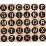 Artemio Wood Mounted Stamp - Alphabet Circles Upper Case