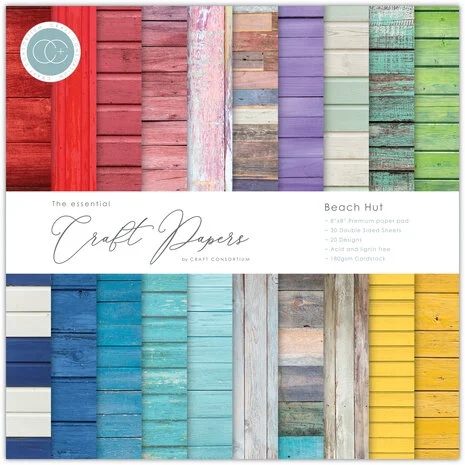 Craft Consortium Essentials Craft Paper Pad 8x8" - Beach Hut