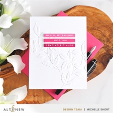 Altenew Press Plate - One Go: Solid Sentiment Strips (thinking of you m.fl.)