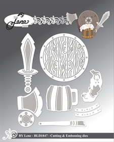 By Lene Die - Accessories for #BLD1844 (skjold og sværd m.m.)