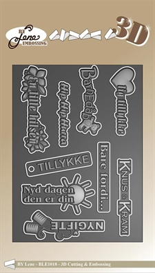By Lene Cutting & 3D Embossingfolder A6 - Danske Tekster 2