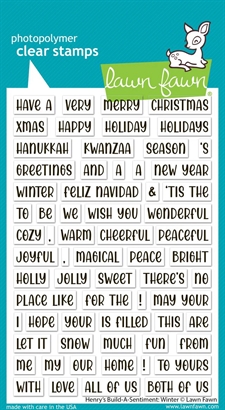 Lawn Fawn Clear Stamp Set - Henry's Build a Sentiment: Winter