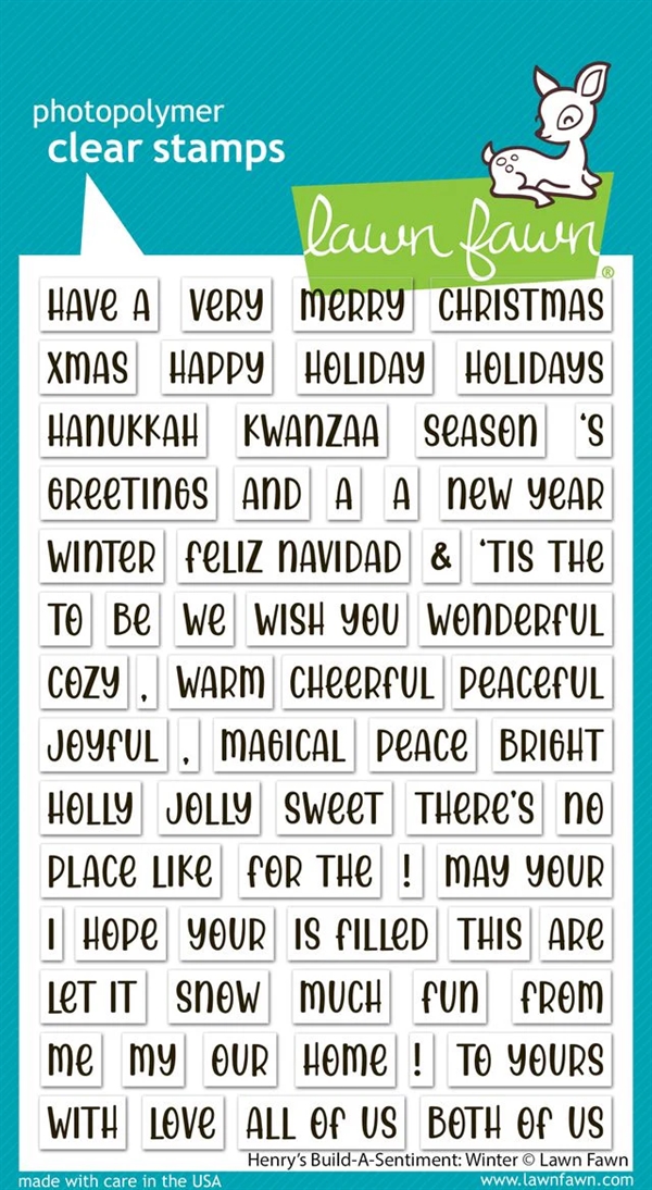 Lawn Fawn Clear Stamp Set - Henry\'s Build a Sentiment: Winter