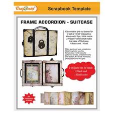 CrafTreat Scrapbook Template - Frame Accordion Suitcase - Black & Craft