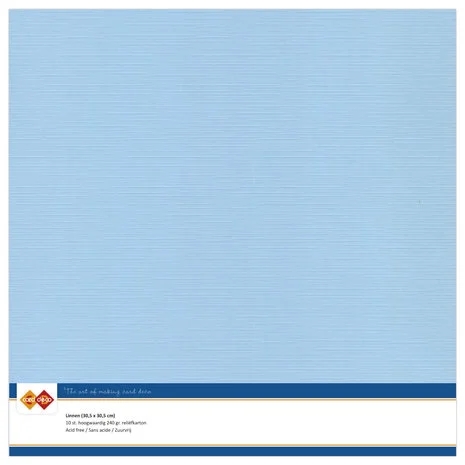 CardDeco Linen Cardstock 240 g 12x12" - Soft Blue (10ark)