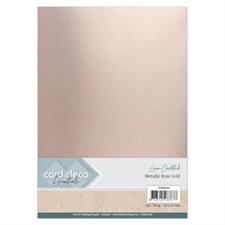 CardDeco Linen Cardstock A4 Metallic - Rose Gold (6pcs) 