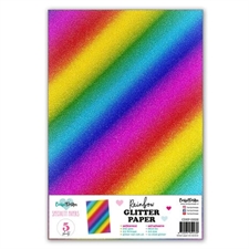 CarlijnDesign - Self Adhesive Glitter Paper / Rainbow (5 ark)