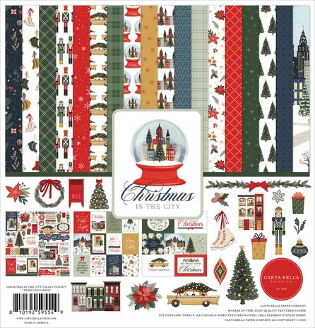 Carta Bella Scrapbook Paper Collection Kit 12x12" - Christmas in the City