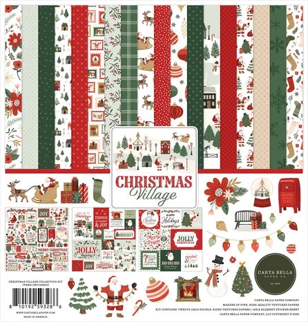 Carta Bella Scrapbook Paper Collection Kit 12x12" - Christmas Village