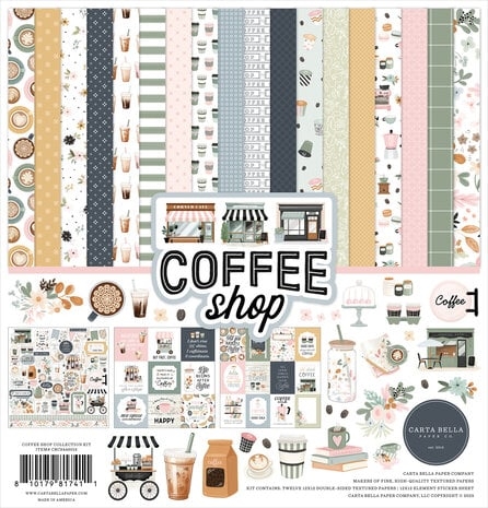 Carta Bella Scrapbook Paper Collection Kit 12x12" - Coffee Shop