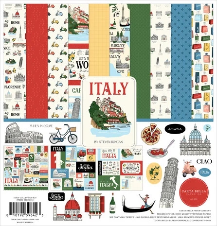 Carta Bella Scrapbook Paper Collection Kit 12x12" - Italy