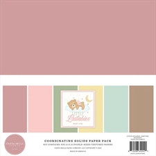 Carta Bella Coordination Solids Paper 12x12" - Little Lullabies Baby Girl (ensfarvet)