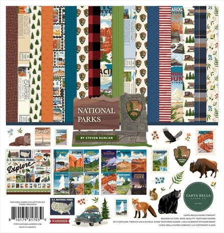 Carta Bella Scrapbook Paper Collection Kit 12x12" - National Parks