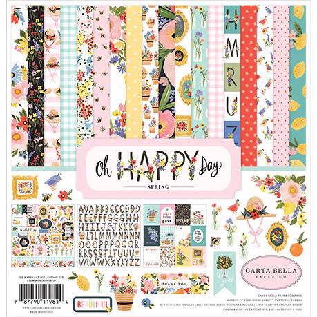 Carta Bella Scrapbook Paper Collection Kit 12x12" - Oh Happy Day / Spring