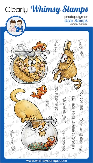 Whimsy Stamps Clear Stamp - Cat Trouble