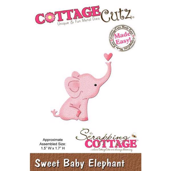 Cottage Cutz  Die - SWEET Baby Elephant (pink)