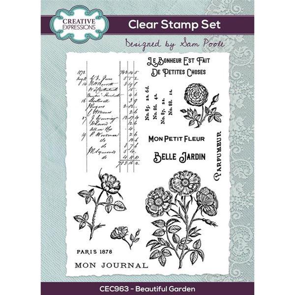 Creative Expressions / Sam Poole Clear Stamp Set - Beautiful Garden