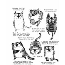 Tim Holtz Cling Rubber Stamp Set - Snarky Cat