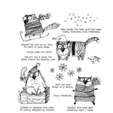 Tim Holtz Cling Rubber Stamp Set - Snarky Cat Christmas