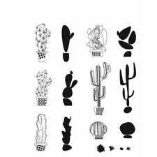 Tim Holtz Cling Rubber Stamp Set - Modern Cactus