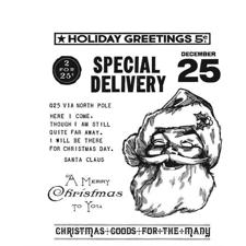 Tim Holtz Cling Rubber Stamp Set - Jolly Santa