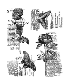 Tim Holtz Cling Rubber Stamp Set - Botanic Collage