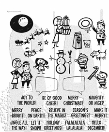 Tim Holtz Cling Rubber Stamp Set - Christmas Cartoons