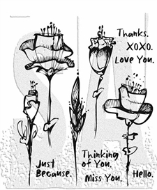 Tim Holtz Cling Rubber Stamp Set - Abstract Florals