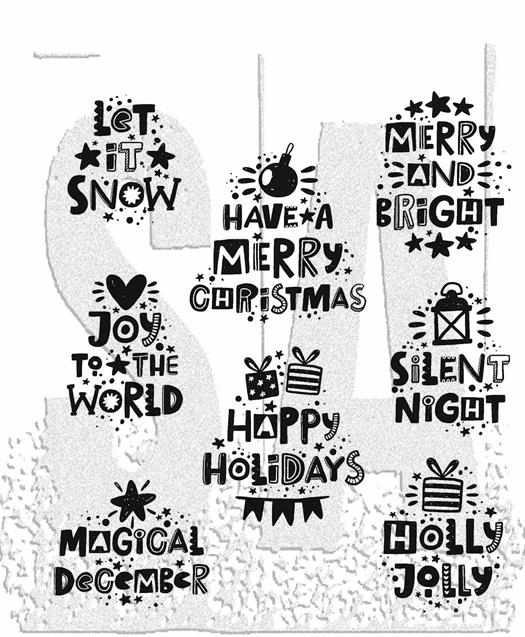 Tim Holtz Cling Rubber Stamp Set - Holiday Whatnots