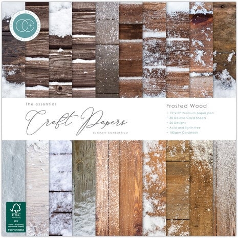 Craft Consortium 12x12" Paper Pad - Frosted Wood