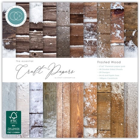 Craft Consortium 6x6" Paper Pad - Frosted Wood