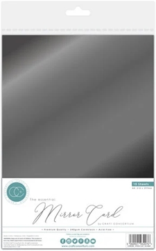 Craft Consortium A4 Card - Gun Metal Mirror (10 ark)