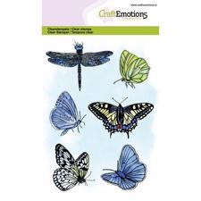 CraftEmotions Clear Stamp Set - Butterflies & Dragonfly (6 pcs)