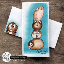 CraftEmotions Clear Stamp Set - Guinea Pig 1