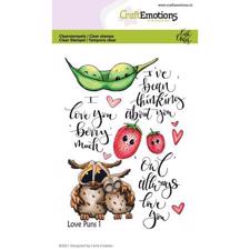 CraftEmotions Clear Stamp Set - Love Puns 1 (bean)
