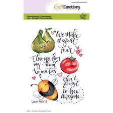 CraftEmotions Clear Stamp Set - Love Puns 2 (pear)