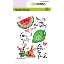 CraftEmotions Clear Stamp Set - Love Puns 3 (watermelon)