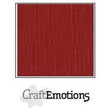 CraftEmotions Linen Karton 250 g 12x12" - Dark Red (10 ark)