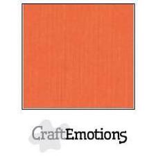 CraftEmotions Linen Karton 250 g 12x12" - Orange (10 ark)