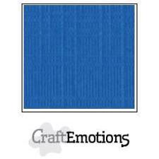 CraftEmotions Linen Karton 250 g 12x12" - Signal Blue (10 ark)