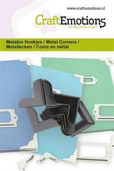 CraftEmotions Metal Corners - Type 2 / Black (8 pcs)
