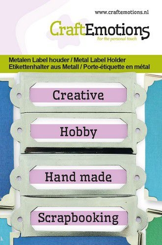 CraftEmotions Label Holder - Small / Silver (4 pcs)
