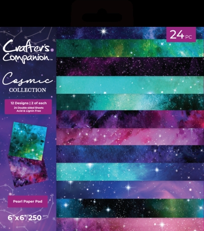 Crafter\'s Companion Pearl Paper Pad 6x6" - Cosmic