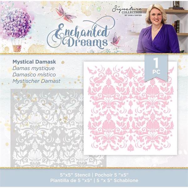 Crafters Companion Stencil 5x5" - Enchanted Dreams / Mytical Damask