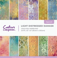 Crafter's Companion Paper Pad 12x12" - Light Distressed Damask (foil)