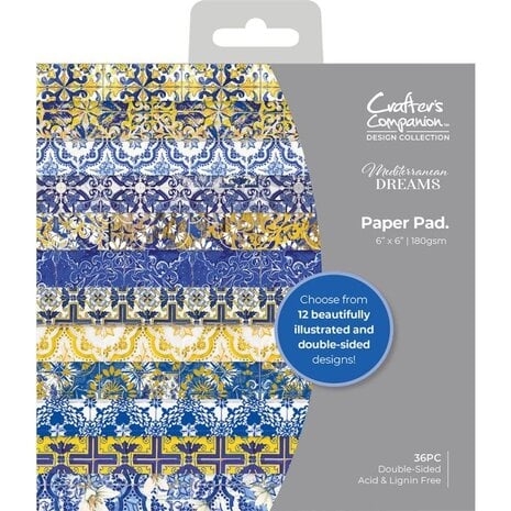 Crafter\'s Companion Paper Pad 6x6" - Mediterranean Dreams