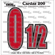 CREAlies Cardzz Die Set no. 200 - Numbers 0 og ½