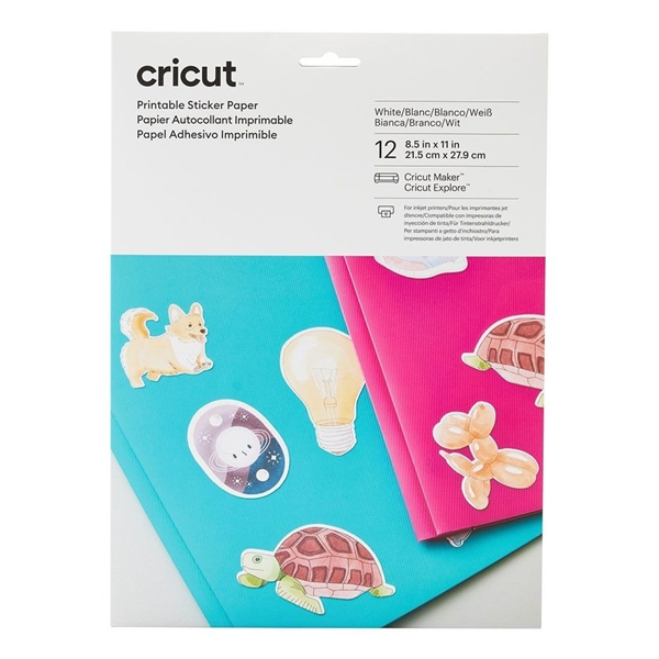 Cricut - Printable Sticker Paper 8.5x11" (12 ark)