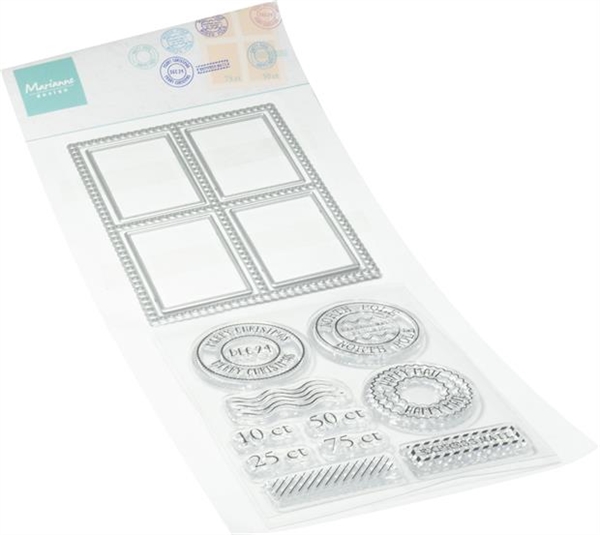 Marianne Design Clearstamp & Die Set - Postage Stamp Set